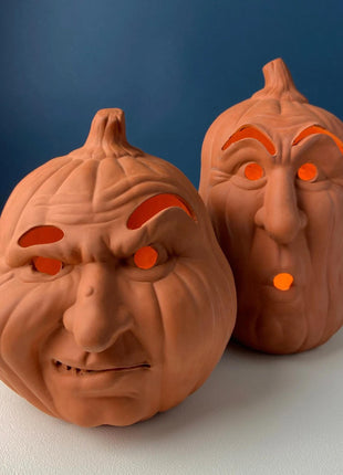 Vintage Hand Blown Orange Glass Pumpkin. Marbled Effect. Green Stem. Fall Halloween Thanksgiving Decor. Home Retail Display.