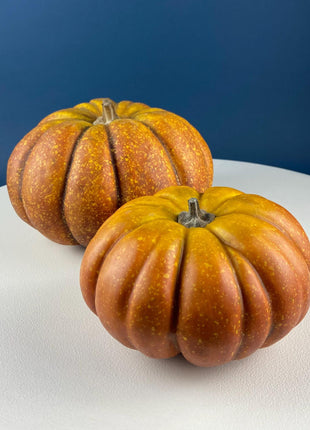 Set of Two Realistic Pumpkins in Different Sizes. Staple Thanksgiving or Fall Decoration. Home Decor. Retail Display. Modern Farmhouse.