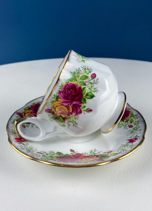 Royal Dover TeaCup and Saucer Set, Old Country Rose, Made in England