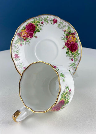 Royal Dover TeaCup and Saucer Set, Old Country Rose, Made in England
