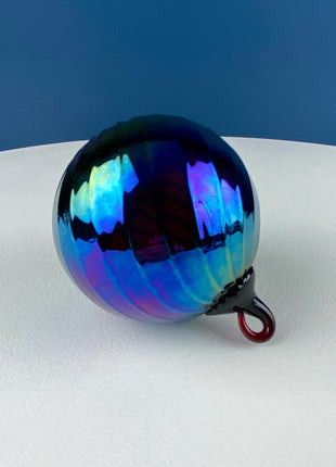 Hand Blown Christmas Ornament in Shades of Purple. Looks Like Pluto. Art Glass Sphere. Tree Ornament. Retail, Home, Dorm Holiday Decor.