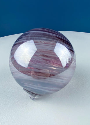 Hand Blown Christmas Ornament in Shades of Purple. Looks Like Pluto. Art Glass Sphere. Tree Ornament. Retail, Home, Dorm Holiday Decor.