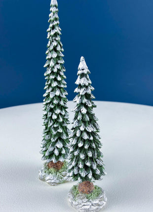 Village Snowy Evergreens by Dept. 56. Set of 6 Medium Trees Cypresses for Christmas Village. Holiday or Retail Display. Kids Room.