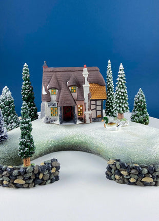 Village Snowy Evergreens by Dept. 56. Set of 6 Medium Trees Cypresses for Christmas Village. Holiday or Retail Display. Kids Room.