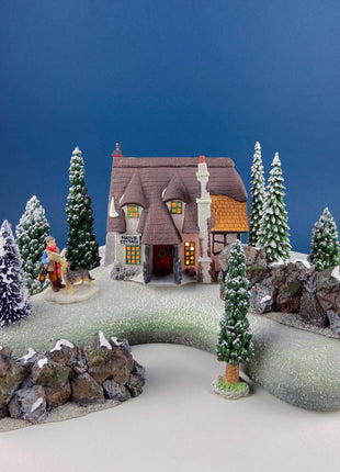 2 Stone Walls by Dept. 56 for Christmas Village. Realistic Rock Fence with Sandy Bases. Holiday Accessories. Seasonal Decor.