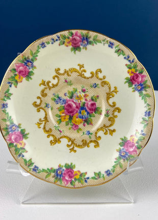Vintage Paragon Minuet Tea Cup and Saucer, Floral Embroidery Motif