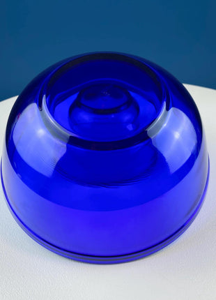 Cobalt Blue Glass Nesting Bowls. Set of 3 Serving Dishes of Varying Sizes. Dark Blue Minimal Glassware. Modern Farmhouse. Dining Room Decor.