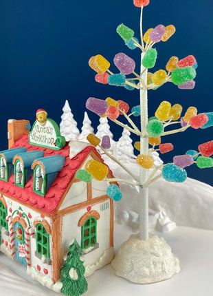 Whimsical Non-Lit Gumdrop Tree. Colorful Village Accessories by Dept. 56. Seasonal Home or Retail Decor. Christmas or Everyday Kids Room.