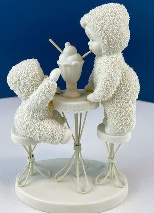 Snow Babies Sharing Ice Cream. "Sweeter When Shared" Figurine by Dept. 56. Celebrating Friendship. Kids Room Decor. Gift for Friend Partner.