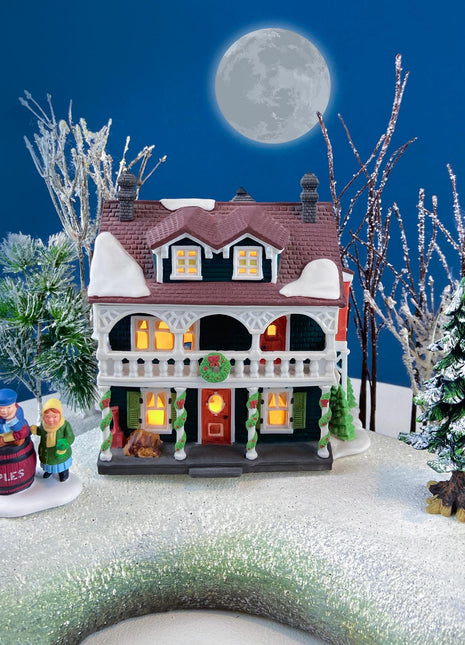 Christmas Village House Captain's Cottage by Department 56. Enchanted New England Village Series. Illuminated Holiday House or Retail Decor.
