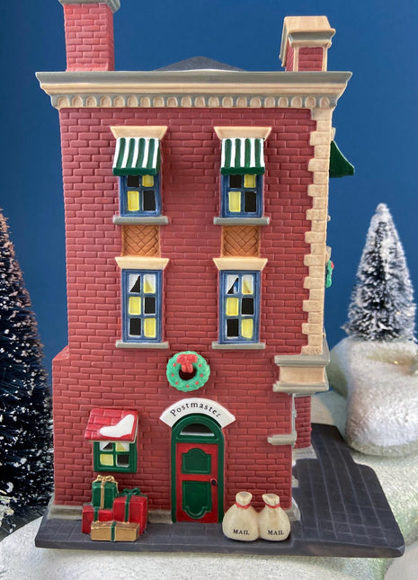 Illuminated Christmas Village Washington St. Post Office House by Dept 56. Christmas in the City. Holiday Home Retail Decor. Gift for Him