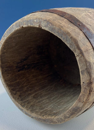 Antique Hand Made Wood Barrel for Rustic Home Decor