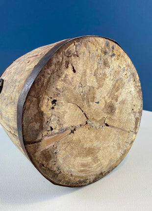 Antique Hand Made Wood Barrel for Rustic Home Decor