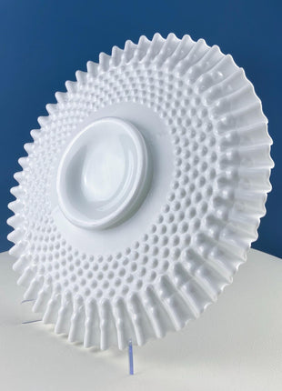 Vintage XLarge Milk Glass Serving Tray with Scalloped Edge. Bath Console Strage. High Tea. Modern Farmhouse. Dining Room Table Display.
