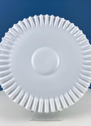Vintage XLarge Milk Glass Serving Tray with Scalloped Edge. Bath Console Strage. High Tea. Modern Farmhouse. Dining Room Table Display.