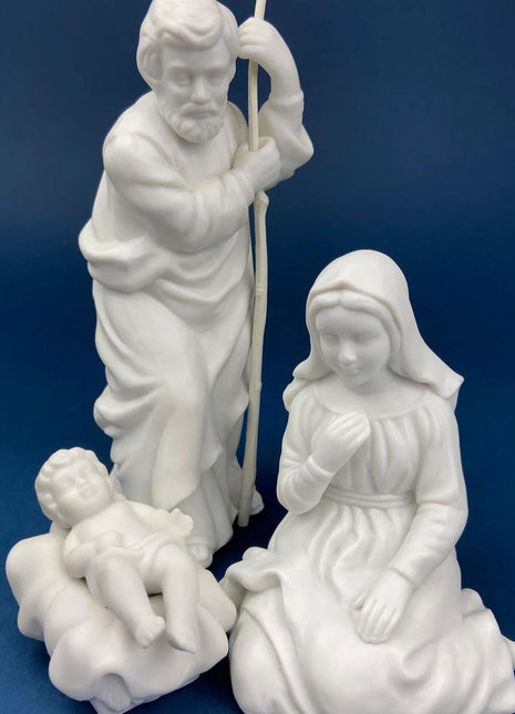 Vintage, Avon Nativity Set. White Bisque Porcelain Figurines. Set of 12 Statuettes. Modern Minimal Look. Highly Collectible. Christmas Decor