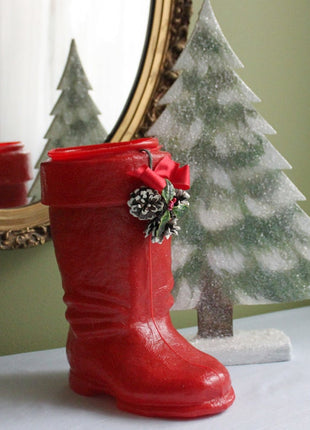 Elf Boots Door Stopper - Sculpture / Concrete Hand Painted Boot / Store / Lodge, Cabin Display Boot for Xmas / Photo Prep.
