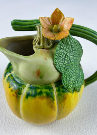 Antique Bisque Porcelain Pitcher Creamer Jug Covered in 3D Flowers and Berries. Bavaria Royal Bayreuth Modern Farmhouse. Dining Room Decor.