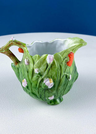 Antique Porcelain Pitcher Creamer Jug Shaped like Tomato Pumpkin. Bavaria Royal Bayreuth Porcelain. Modern Farmhouse. Dining Room Decor.