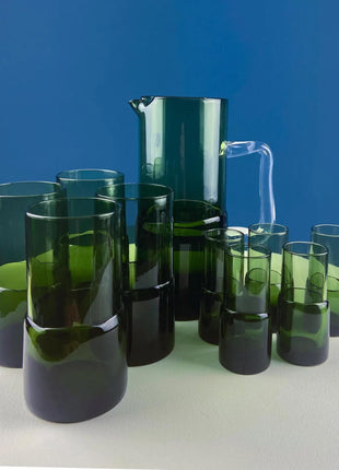 Iridescent Peach Bark Pattern Glass Pitcher Vase. Hand Blown 10" Water Ice Tea Juice or Lemonade Jug. Garden Party Lemonade Stand Tea Party.