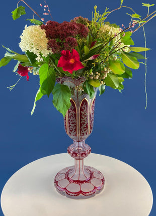 Extra Tall Silver Plated 2 Level Flower Fruit Vase Epergne. Hosting Essential. Antique Table Centerpiece. Transforms.