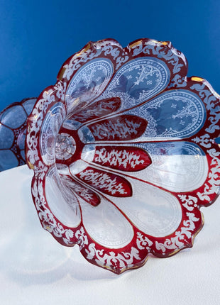 Extra Tall Silver Plated 2 Level Flower Fruit Vase Epergne. Hosting Essential. Antique Table Centerpiece. Transforms.