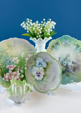 Antique Hand-Painted Plate Collection. Set of 3 German & Austrian Rose Motifs. Home and Garden Decor. Tea Hosting. Wall Art.