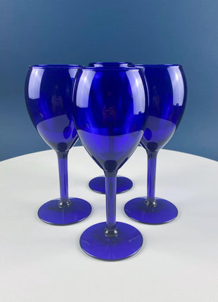Cobalt Blue 19 Piece Dinner Dish Set. Dark Blue Modern Collectible Glassware. Fine Dining. Kitchen Dining Table Decor Serveware.