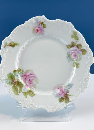 Antique Hand-Painted Plate Collection. Set of 3 German & Austrian Rose Motifs. Home and Garden Decor. Tea Hosting. Wall Art.