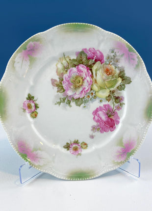 Antique Hand-Painted Plate Collection. Set of 3 German & Austrian Rose Motifs. Home and Garden Decor. Tea Hosting. Wall Art.