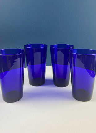 Cobalt Blue 19 Piece Dinner Dish Set. Dark Blue Modern Collectible Glassware. Fine Dining. Kitchen Dining Table Decor Serveware.