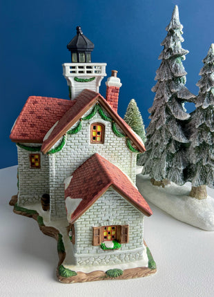 Illuminated Porcelain Christmas Village House. Harborside Village. Limited Edition. O'Well. Night Light. Home or Retail Display.