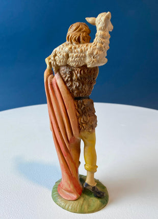 Fontanini Nativity Figurines. Shepherd, 2 Sheep, Bag Pipe Player Musician. 7.5 " Tall. Home Church Christmas Decor. Seasonal Decor.