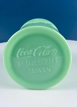 Jadeite Coca-Cola Canister with Cork Lid. Green Kitchen Dining Table Decor. Storage Container. Cookie Jar.