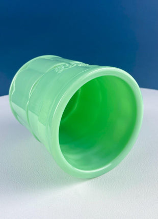 Jadeite Coca-Cola Canister with Cork Lid. Green Kitchen Dining Table Decor. Storage Container. Cookie Jar.
