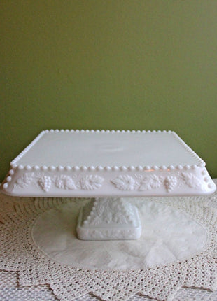 Vintage XLarge Milk Glass Serving Tray with Scalloped Edge. Bath Console Strage. High Tea. Modern Farmhouse. Dining Room Table Display.