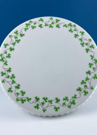 Schamrock Clover Cake Dessert Stand, Shannon by Godinger. 12" Scalloped Brim. Kitchen Dining Table Decor. Modern Country. Irish Pride.