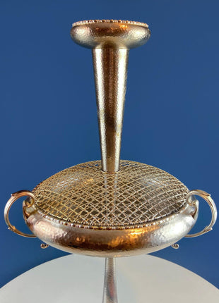 Extra Tall Silver Plated 2 Level Flower Fruit Vase Epergne. Hosting Essential. Antique Table Centerpiece. Transforms.