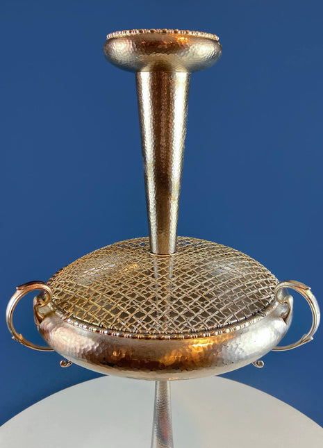 Extra Tall Silver Plated 2 Level Flower Fruit Vase Epergne. Hosting Essential. Antique Table Centerpiece. Transforms.