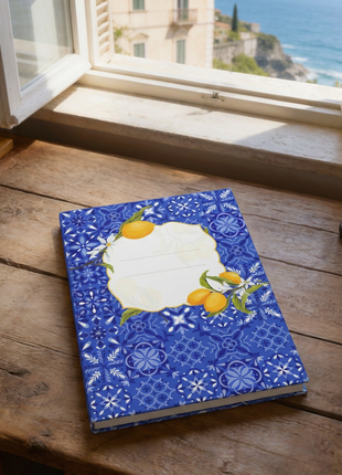 Mediterranean Tiles & Lemons Hardcover Journal — Notebook with Lined Pages