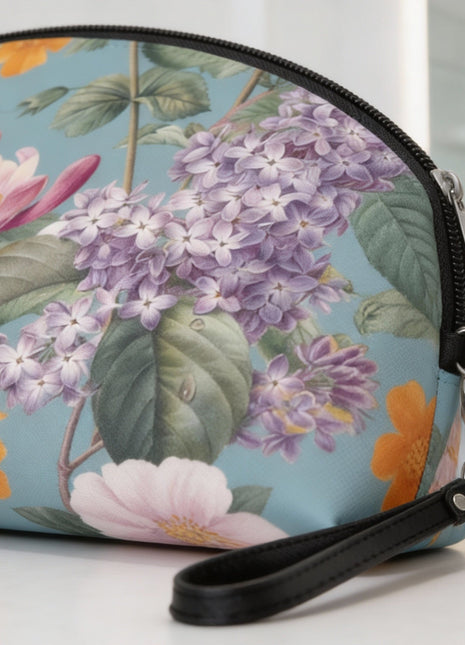 Vintage Italian Summer Makeup Bag — Floral Cosmetic Pouch