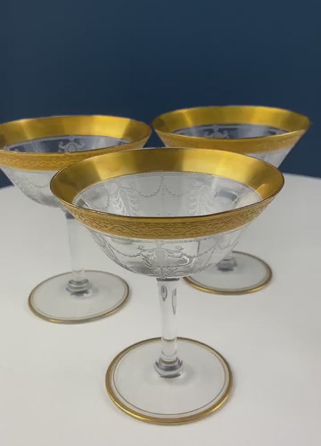 Alcohol Glasses. Set of 5 Whiskey or Scotch Stemless Glassware. Bold Gold Rim with Engraved Motif. Elegant Gift for Dad or Him. Office Bar.