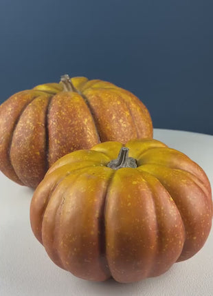 Set of Two Realistic Pumpkins in Different Sizes. Staple Thanksgiving or Fall Decoration. Home Decor. Retail Display. Modern Farmhouse.