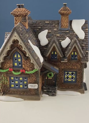 Illuminated Christmas Village Barmby Moor Cottage Dept. 56. Dickens' Village. Seasonal Home Retail Decor. Night Light. Gift for Him or Her.