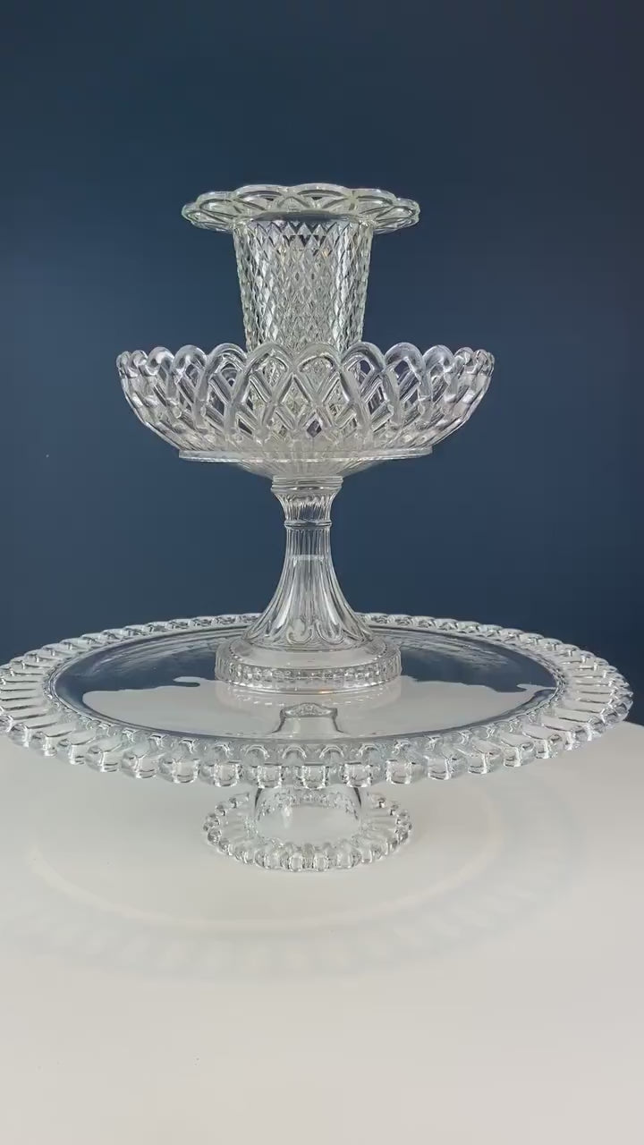 Ribbed Large Glass Cake Stand Clear - Threshold™ : Target