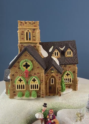 Knottinghill Church by Department 56. Dickens Village Series. Porcelain Illuminated House. Home Retail Seasonal Decor. Gift for Him or Her.