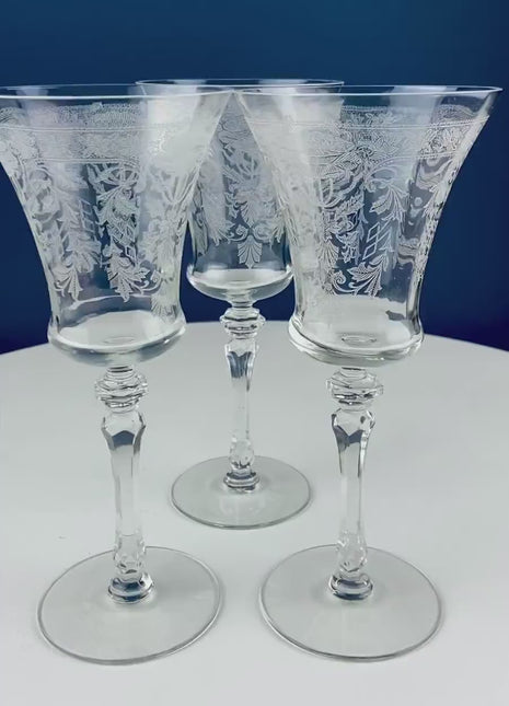 Vintage Stemware, Vintage Crystal Glasses, Crystal Wine Glasses, Antique Stemware, Antique Crystal Glasses, Vintage Tableware, Antique glass, Dining Room, 