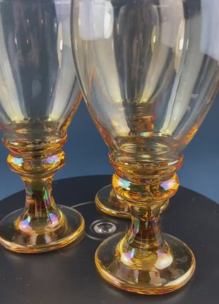 Vintage Wine or Water Goblets by Newton Crystal Co. Hand Blown Tall St –  Anything Discovered