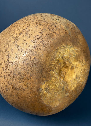 Extra Large Gourd or Pumpkin. Vintage Thanksgiving, Halloween, or Fall Home Decoration. Composite Gourd Looking as Made of Concrete.