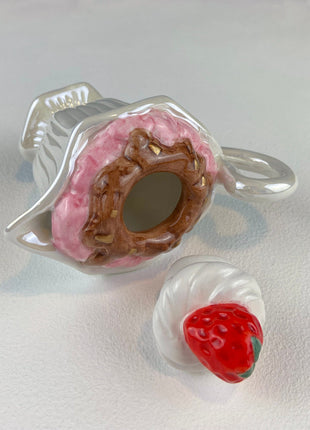 Ice Cream Shaped Creamer. Gift Gallery Fitz and Floyd. Strawberry and Chocolate Ice Cream Shaped Tiny Teapot. Cute & Thoughtful Gift.